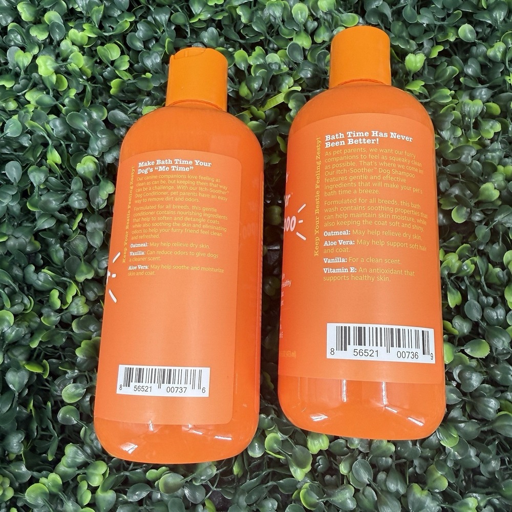 Zesty Paws Itch Soother Dog Shampoo & Conditioner Bundle 16oz Oatmeal Aloe Vera - Picture 4 of 5